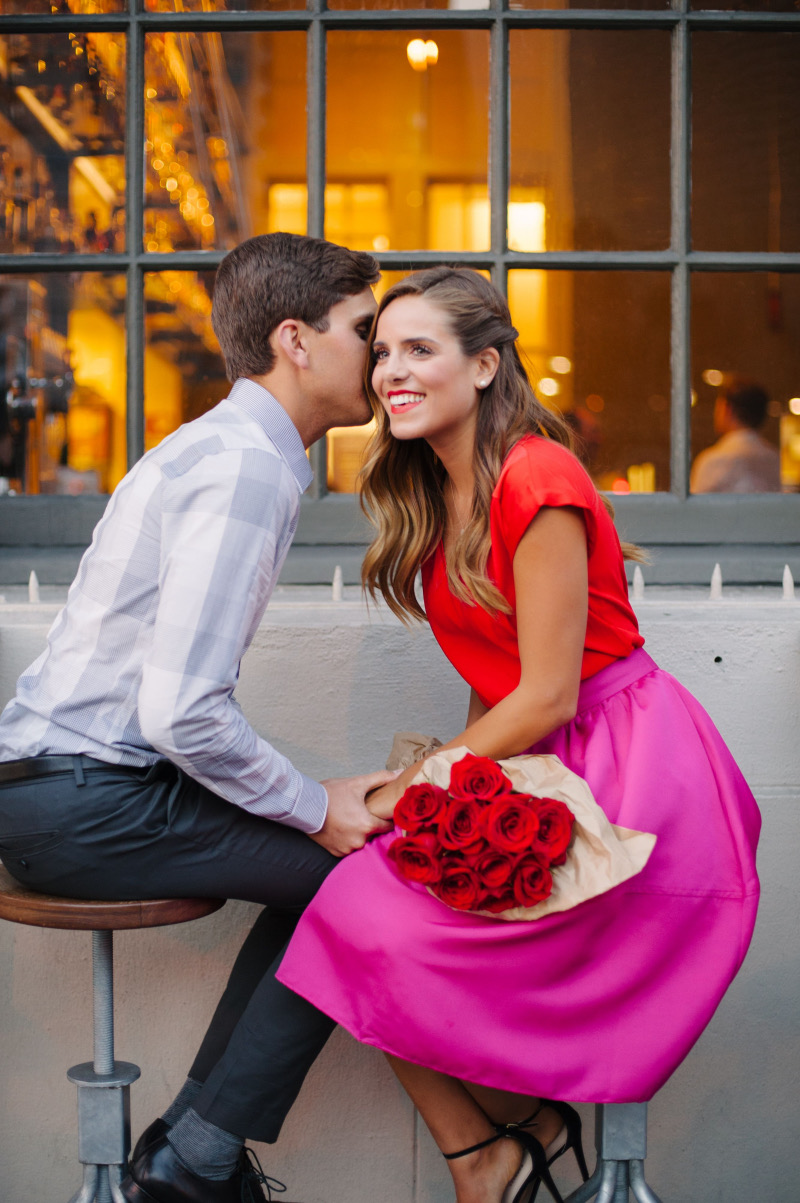 Valentine Couple Outfits: Bold Color Blocking with Classic Romance