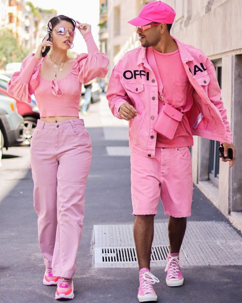 Valentine Couple Outfits Pink: Bold and Fun Street Style