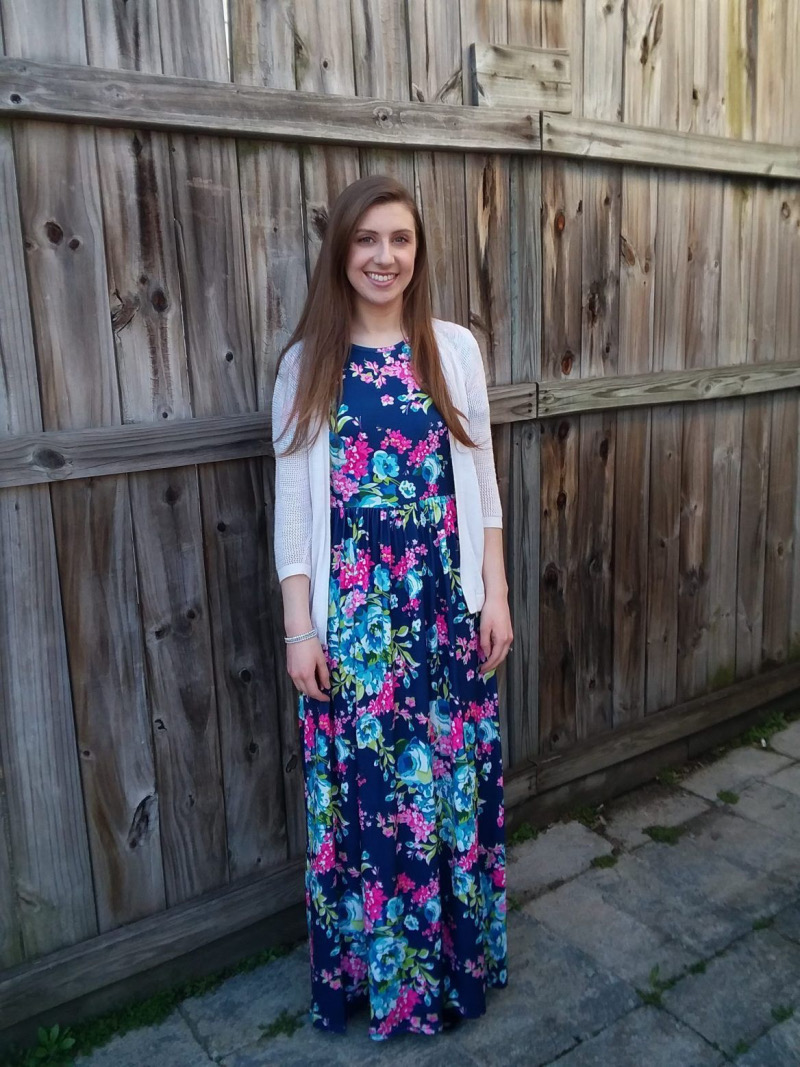 Modest Floral Maxi Dress: Elegant Spring Layering