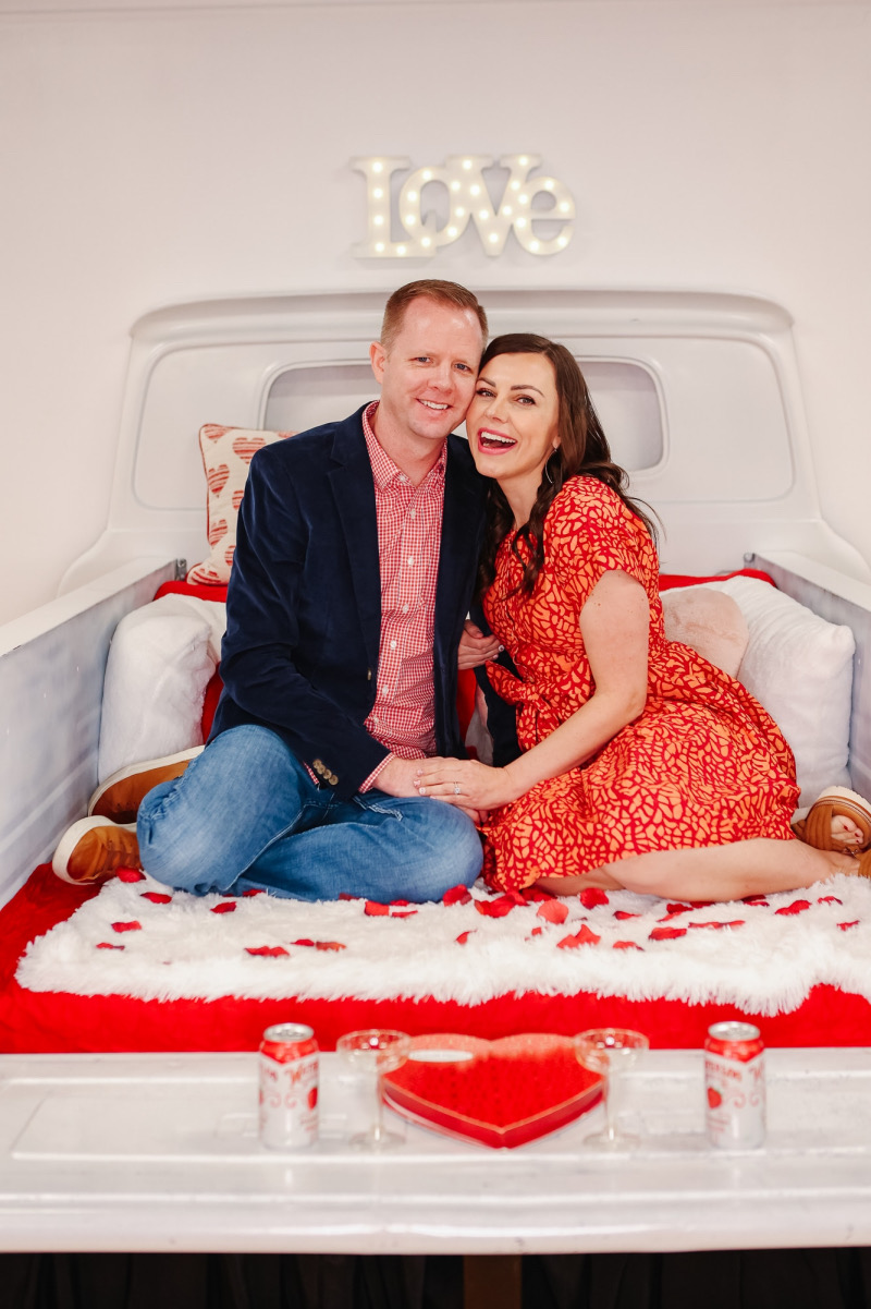 Valentine Outfits for Couple: Charming Red and Navy Coordination